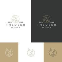 Deer logo icon flat design template vector