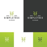 plantilla de diseño de icono de logotipo de árbol simple vector