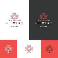 plantilla de diseño plano de icono de logotipo de flor vector