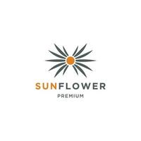Ilustración de vector de plantilla de diseño de icono de logotipo de flor de sol