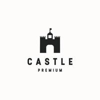 Castle logo icon flat design template vector