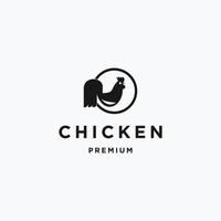 plantilla de diseño plano de icono de logotipo de pollo vector