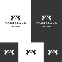 plantilla de diseño plano de icono de logotipo de inicio de letra yy vector