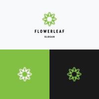 plantilla de diseño de icono de logotipo de hoja de flor vector