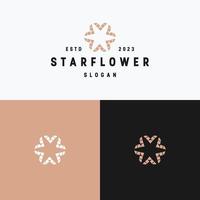 plantilla de diseño plano de icono de logotipo de flor de estrella vector