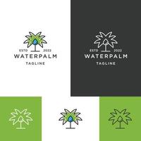 plantilla de diseño de icono de logotipo de palma de agua vector