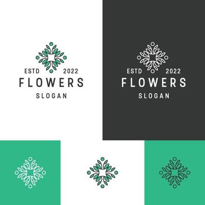 Flower logo icon design template