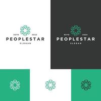 plantilla de diseño de icono de logotipo de estrella de personas vector