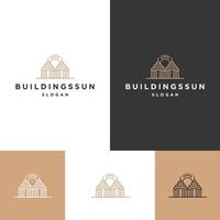 Ilustración de vector de plantilla de diseño de icono de logotipo de edificio