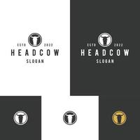 Head cow logo icon design template vector illustration