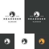Ilustración de vector de plantilla de diseño de icono de logotipo de cabeza de ciervo