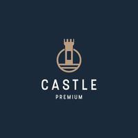 Castle logo icon flat design template vector