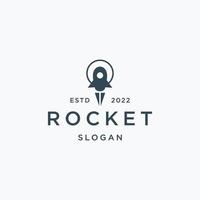 Rocket logo icon flat design template vector