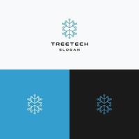 Tree Tech logo icon design template vector