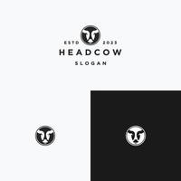 plantilla de diseño de icono de logotipo de cabeza de vaca vector