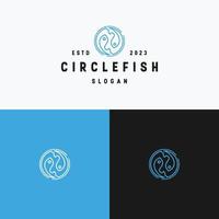 Circle Fish logo icon flat design template