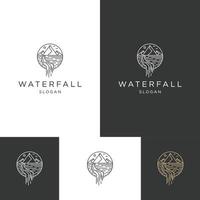 Waterfall logo icon design template vector