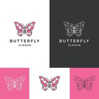 Ilustración de vector de plantilla de diseño de icono de logotipo de mariposa