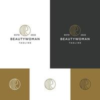 Woman logo icon flat design template vector