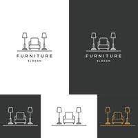 Furniture logo icon flat design template vector