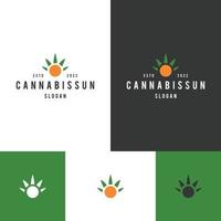 Cannabis Sun logo icon design template vector