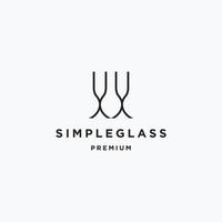 Simple Glass logo icon flat design template vector