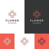 plantilla de diseño plano de icono de logotipo de flores vector