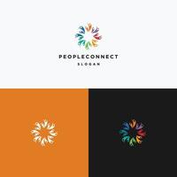People Connect logo icon design template vector