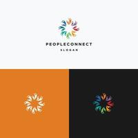 People Connect logo icon design template vector