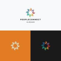 plantilla de diseño de icono de logotipo de conexión de personas vector