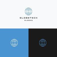 Globe Tech logo icon design template vector