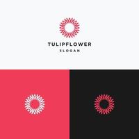 plantilla de diseño plano de icono de logotipo de flor de tulipán vector