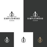 Simple Sword logo icon design template vector