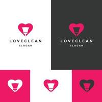 Love Clean logo icon design template vector