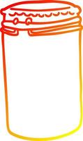 warm gradient line drawing cartoon storage jar vector