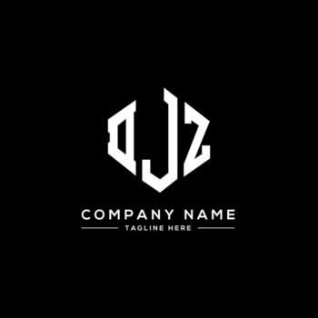 diseño de logotipo de letra djz con forma de polígono. diseño de logotipo en forma de cubo y polígono djz. plantilla de logotipo vectorial hexagonal djz colores blanco y negro. monograma djz, logo de negocios y bienes raíces. vector