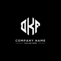 DKF letter logo design with polygon shape. DKF polygon and cube shape logo design. DKF hexagon vector logo template white and black colors. DKF monogram, business and real estate logo.