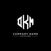 DKM letter logo design with polygon shape. DKM polygon and cube shape logo design. DKM hexagon vector logo template white and black colors. DKM monogram, business and real estate logo.