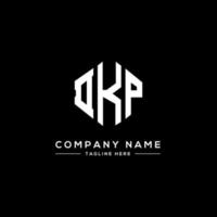 DKP letter logo design with polygon shape. DKP polygon and cube shape logo design. DKP hexagon vector logo template white and black colors. DKP monogram, business and real estate logo.