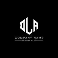 DLA letter logo design with polygon shape. DLA polygon and cube shape logo design. DLA hexagon vector logo template white and black colors. DLA monogram, business and real estate logo.