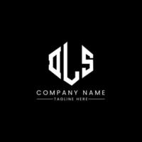 DLS letter logo design with polygon shape. DLS polygon and cube shape logo design. DLS hexagon vector logo template white and black colors. DLS monogram, business and real estate logo.