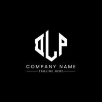 DLP letter logo design with polygon shape. DLP polygon and cube shape logo design. DLP hexagon vector logo template white and black colors. DLP monogram, business and real estate logo.