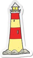 sticker of a cartoon light house vector