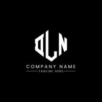 DLN letter logo design with polygon shape. DLN polygon and cube shape logo design. DLN hexagon vector logo template white and black colors. DLN monogram, business and real estate logo.