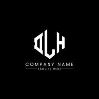 DLH letter logo design with polygon shape. DLH polygon and cube shape logo design. DLH hexagon vector logo template white and black colors. DLH monogram, business and real estate logo.