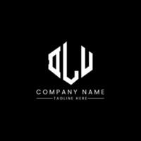 DLU letter logo design with polygon shape. DLU polygon and cube shape logo design. DLU hexagon vector logo template white and black colors. DLU monogram, business and real estate logo.