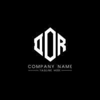 DOR letter logo design with polygon shape. DOR polygon and cube shape logo design. DOR hexagon vector logo template white and black colors. DOR monogram, business and real estate logo.