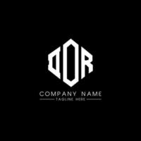 DOR letter logo design with polygon shape. DOR polygon and cube shape logo design. DOR hexagon vector logo template white and black colors. DOR monogram, business and real estate logo.