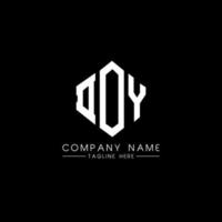 DOY letter logo design with polygon shape. DOY polygon and cube shape logo design. DOY hexagon vector logo template white and black colors. DOY monogram, business and real estate logo.