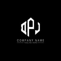 DPJ letter logo design with polygon shape. DPJ polygon and cube shape logo design. DPJ hexagon vector logo template white and black colors. DPJ monogram, business and real estate logo.